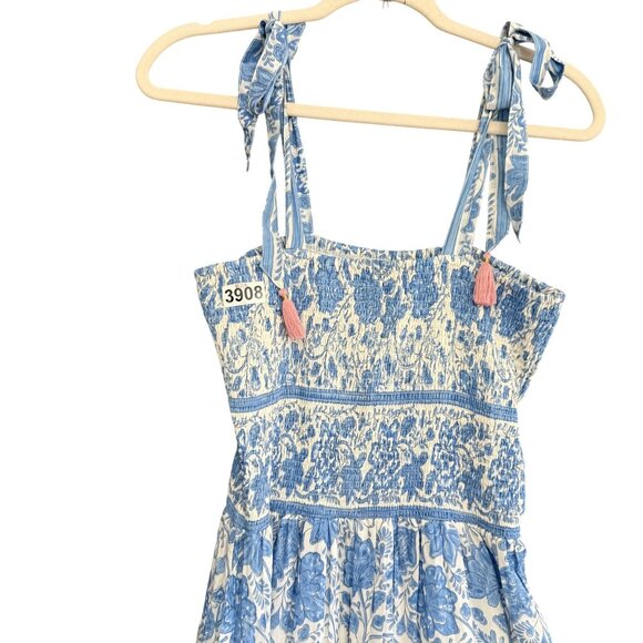 Bell by Alicia Bell Women's Soleil Midi Dress Sz L Floral Smocked Ruffle NWT - Picture 3 of 11